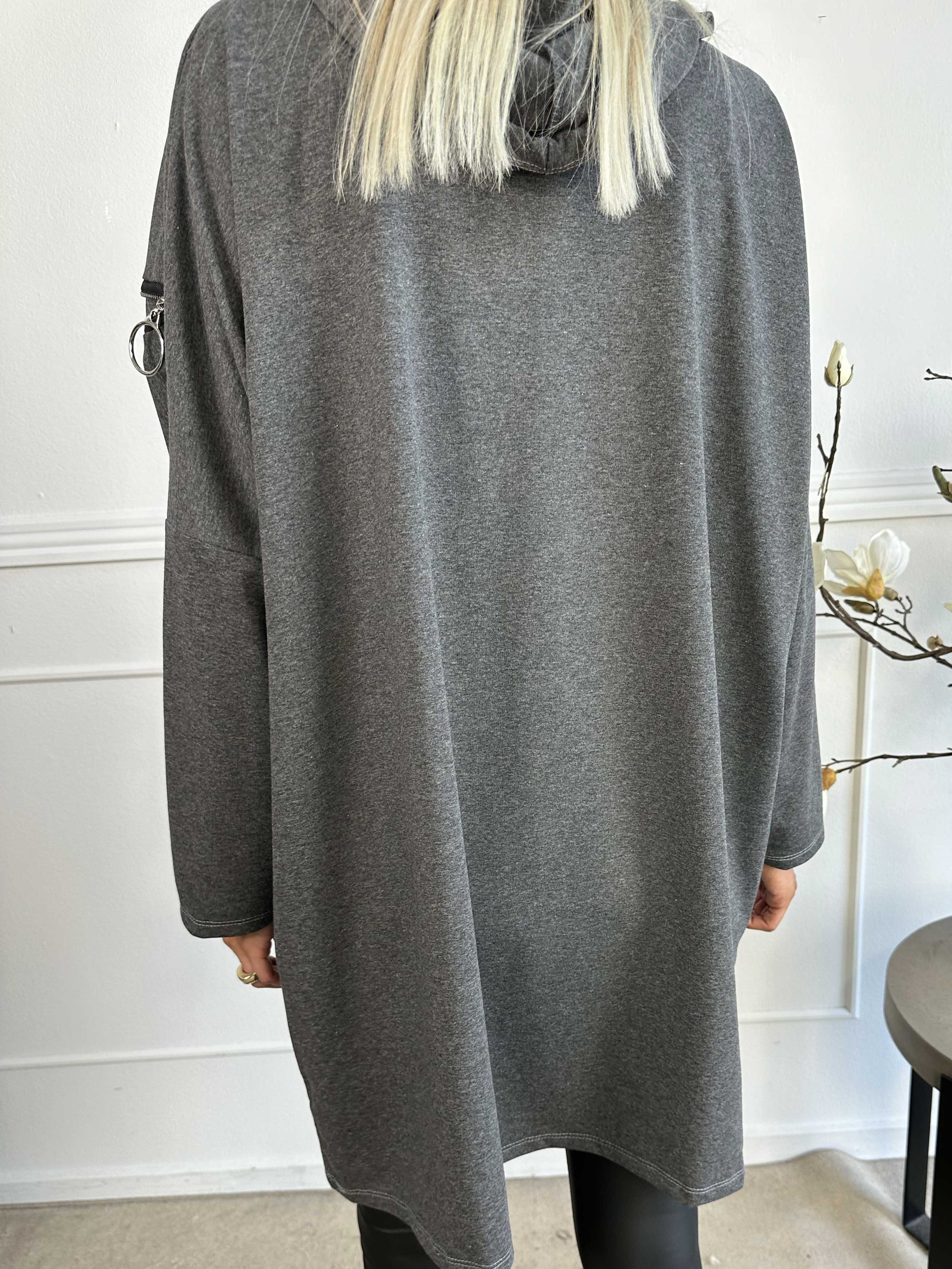 Merah - Hoodie med dragkedja